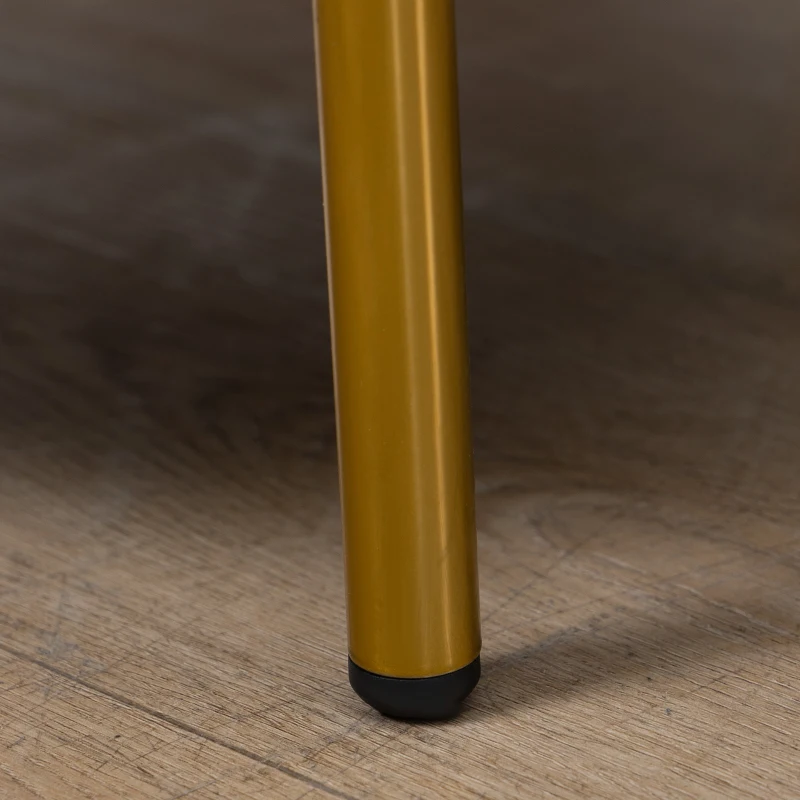 HOMCOM Beistelltisch 2-in-1 Design Industriedesign Serviertablett + Beistelltisch 1 Regal Stahl Gold + Schwarz