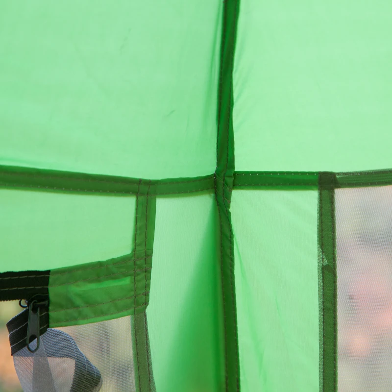 Outsunny Tente de camping familiale 6 personnes Pop-up tente dôme légère ventilée facile à monter 4 fenêtres 2 portes dim. 320L x 320l x 176H cm fibre verre polyester vert gris