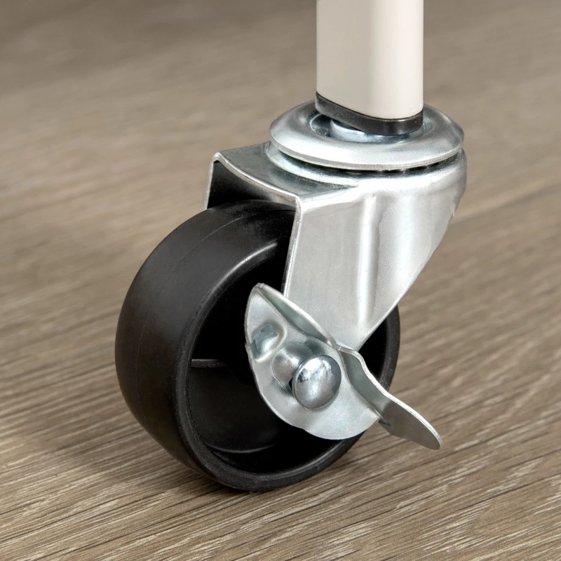 HOMCOM Carrito Auxiliar con Ruedas Carro de Almacenaje de 3 Niveles para Baño Salón Cocina Oficina 45x31x79,4 cm Gris