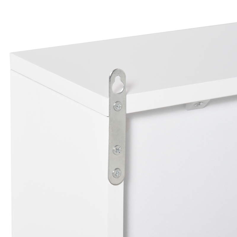HOMCOM Armadietto Bagno a 2 Ante con Specchiera e Ripiano Regolabile in MDF, 48x14.5x45cm, Bianco