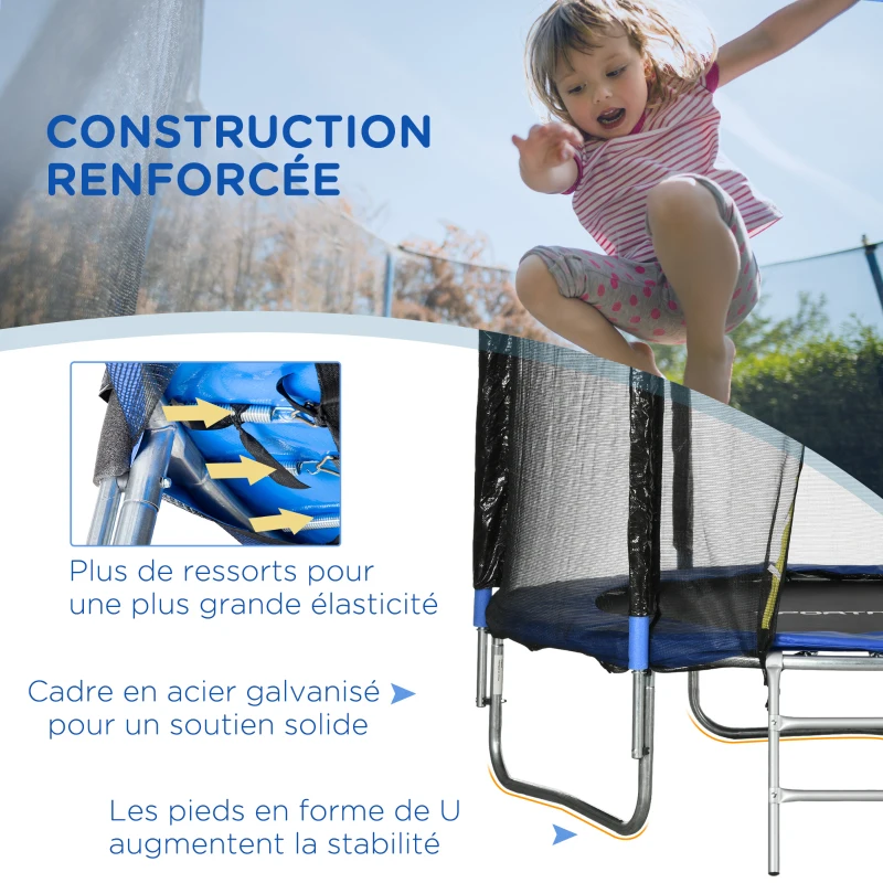 SPORTNOW Trampoline d'extérieur avec filet de sécurité Ø180 cm pour enfants et adultes