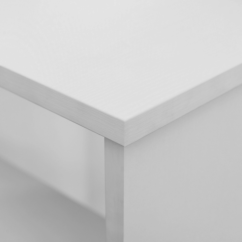 HOMCOM Bureau d'angle table de salle à manger avec rangement bureau informatique modulable bibliothèque intégrée + étagère 3 niveaux blanc