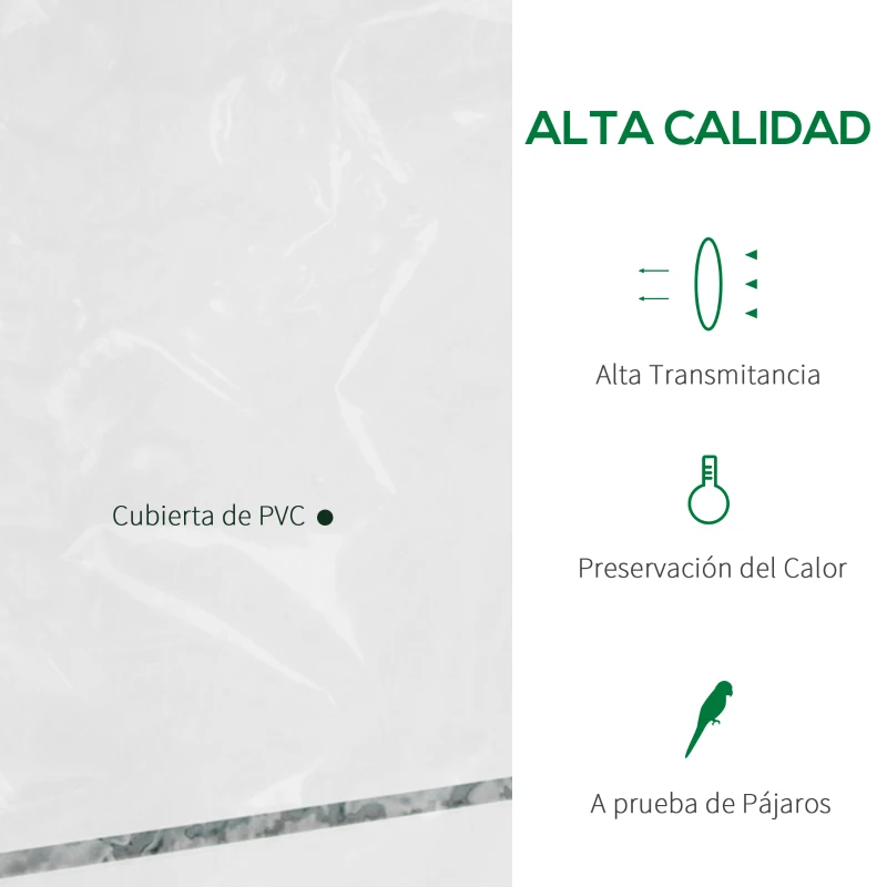 Outsunny Invernadero de Exterior Invernadero de Jardín de 4 Niveles con Estantes Marco de Acero Invernadero para Cultivo de Plantas Flores Tomates 143x73x195 cm Transparente