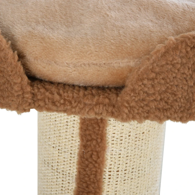 PawHut Tiragraffi ad Albero per Gatti con Cuccia, Cuscino, Rivestimento Peluche e Pali in Corda Sisal