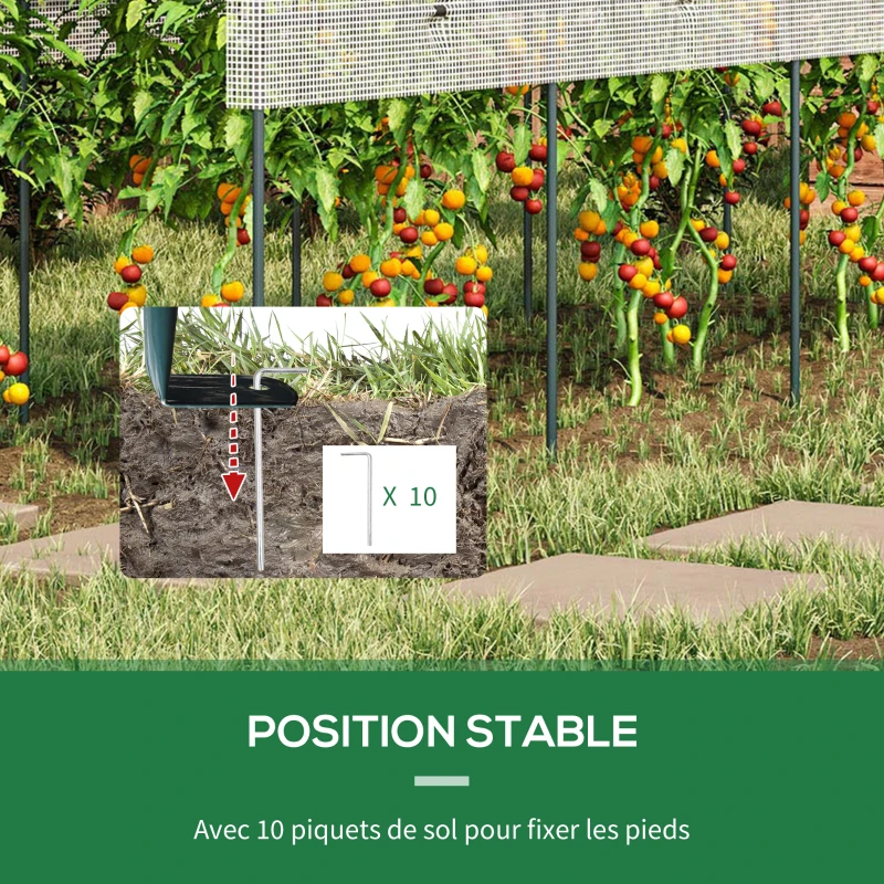 Outsunny Serre de jardin serre à tomates 4 x 1,20 x 1,70 m 5 arceaux en acier - bâche en PE