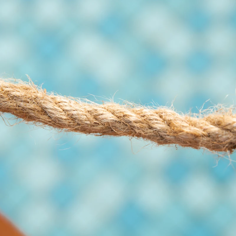 Outsunny Ponticello di Legno da Esterni con Sponde in Canapa, Struttura in Legno d'Abete, 150x58x58.5cm, Arancione