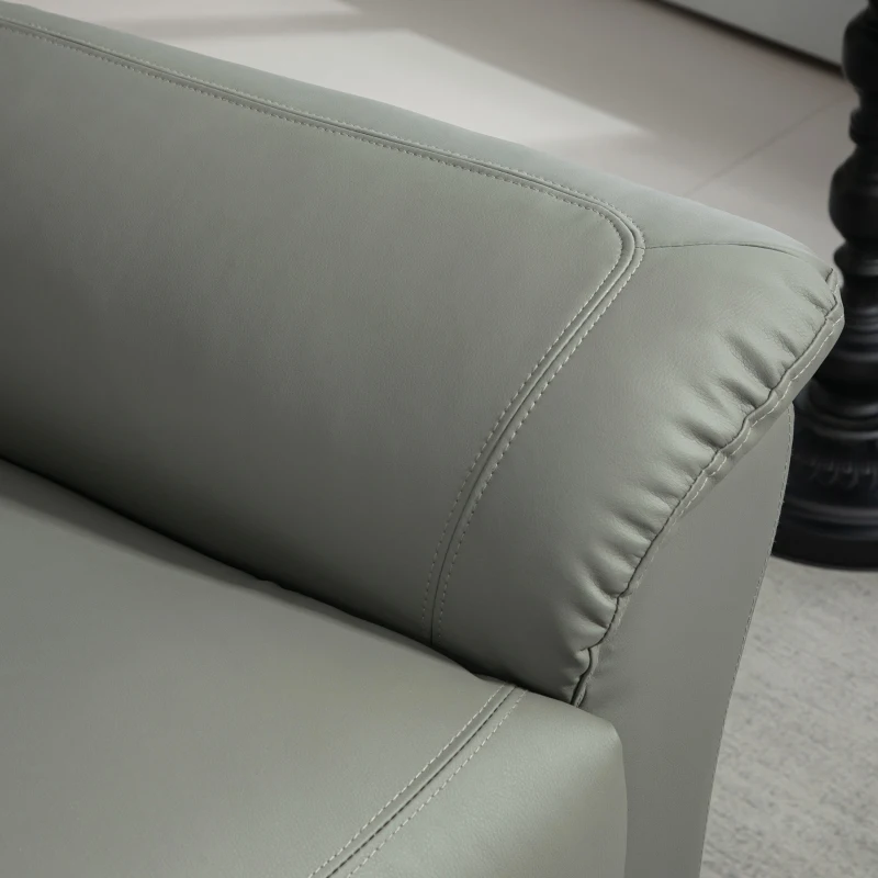 HOMCOM Relaxsessel mit Aufstehhilfe, Massage, Heizung, Kunstleder, 93x95x106 cm, Hellgrau