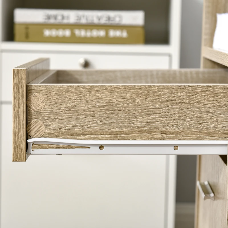 Vinsetto Mobile Porta Stampante, Mobile Ufficio, Mobiletto Basso, Mobile Multiuso con 4 Ruote, Rovere, 80x40x72cm