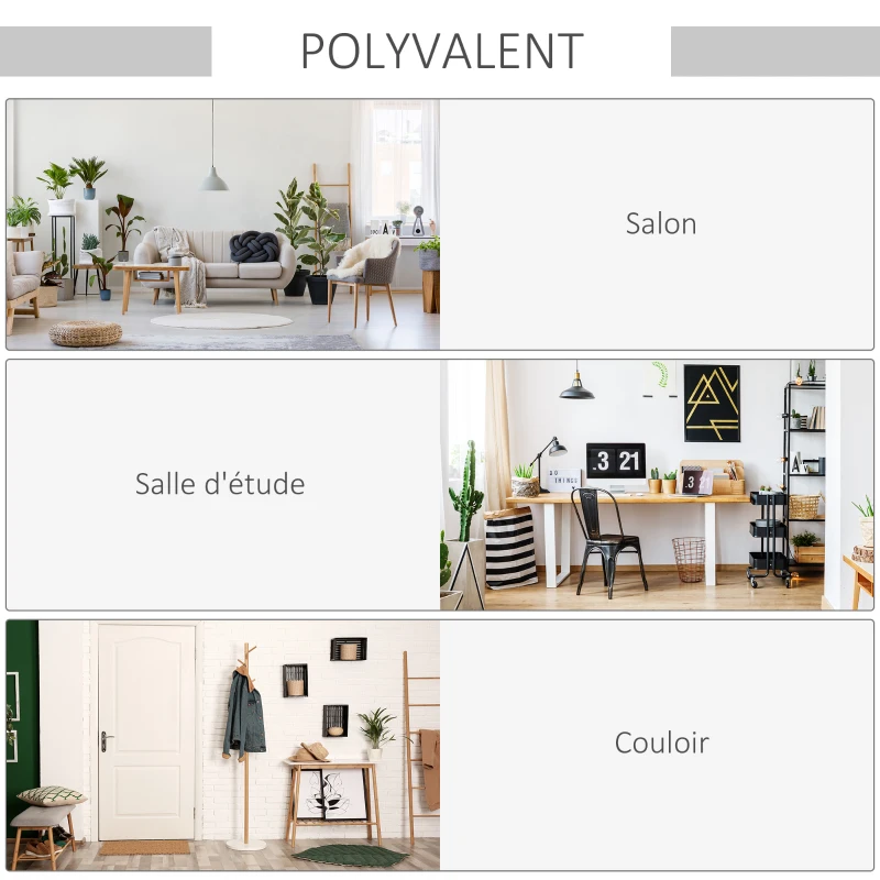 HOMCOM Table Basse rectangulaire Design scandinave 100L x 50l x 40H cm Niche + tiroir & Placard Bois Massif pin Panneaux Particules Blanc