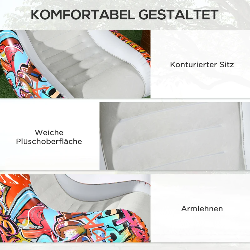 Outsunny Aufblasbarer Sitzsack, Schaukelfunktion, bequem, stichfest, bis 80 kg, 94x76x75cm