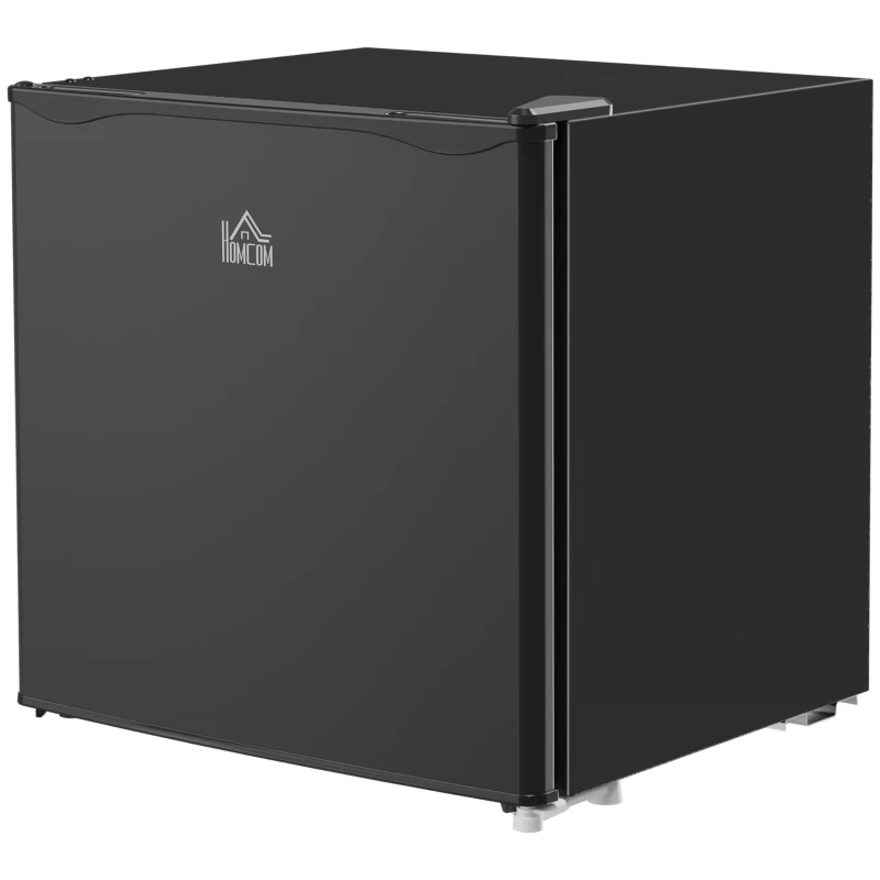 HOMCOM 46 Litre Table Top Mini Fridge, Small Fridge with Ice Box, Reversible Door, Adjustable Temperature and Legs for Bedrooms, Home Office, Black