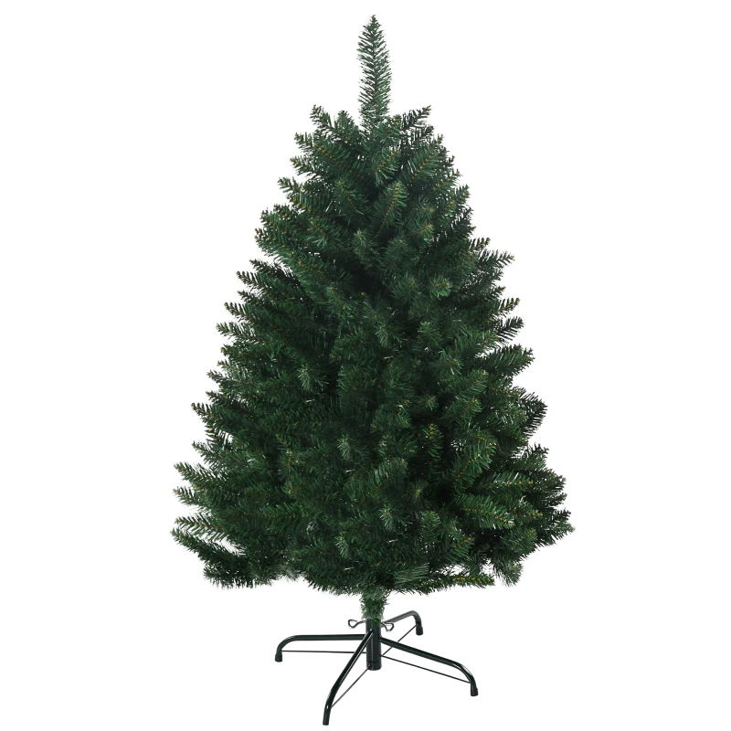 HOMCOM Sapin de Noël artificiel 305 branches avec pied croix acier amovible Ø 85 x 120H cm vert