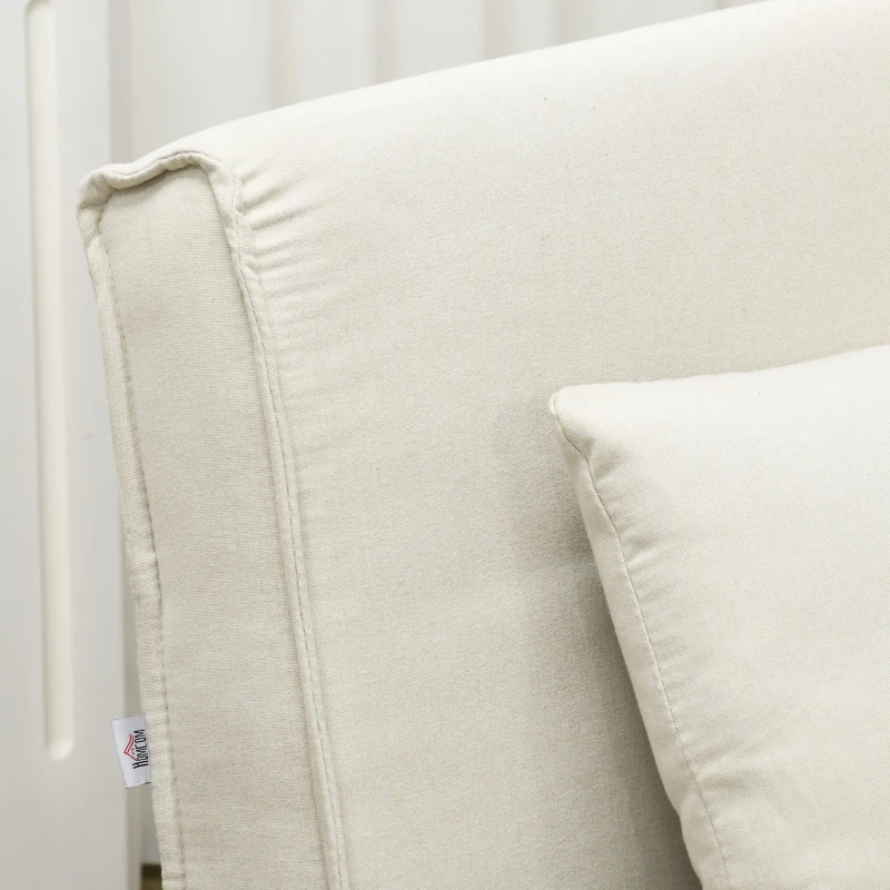 HOMCOM Sillón Cama Individual 3 en 1 Sofá Cama Plegable con Respaldo Ajustable y Cojín para Sala Dormitorio 90x78x79 cm Crema