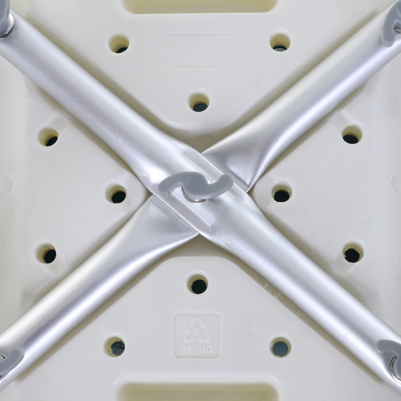 HOMCOM Shower Chair, Adjustable Height Shower Stool with Aluminium Frame and Non-Slip Feet, Bathtub Stool Seat for Elderly Disabled Handicap, Blue