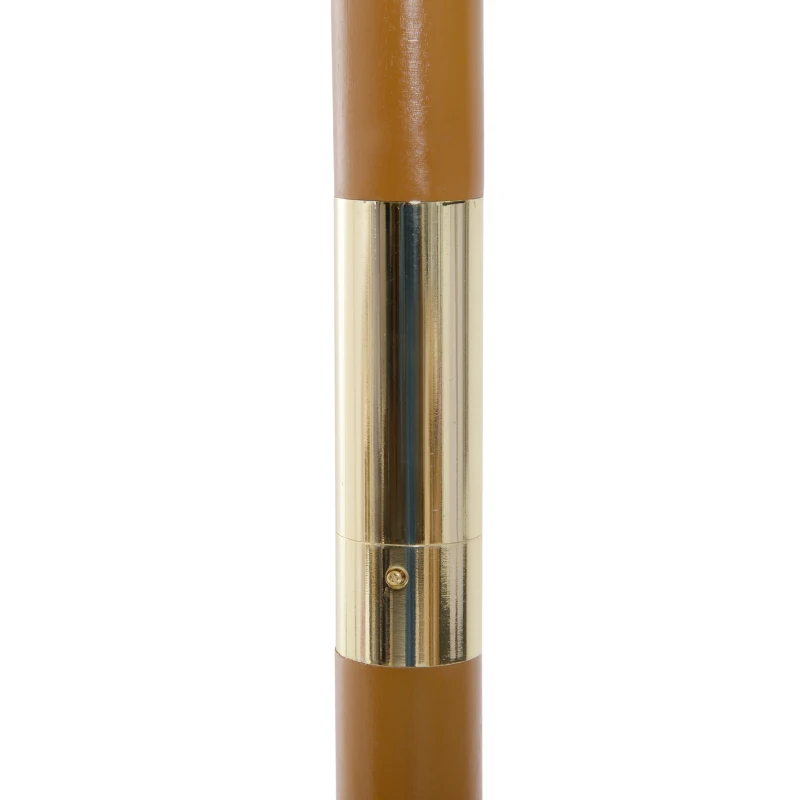 Outsunny Ombrellone da Giardino con Doppio Tettuccio, in Legno di Bambù e Poliestere, Ø325x250 cm, Crema