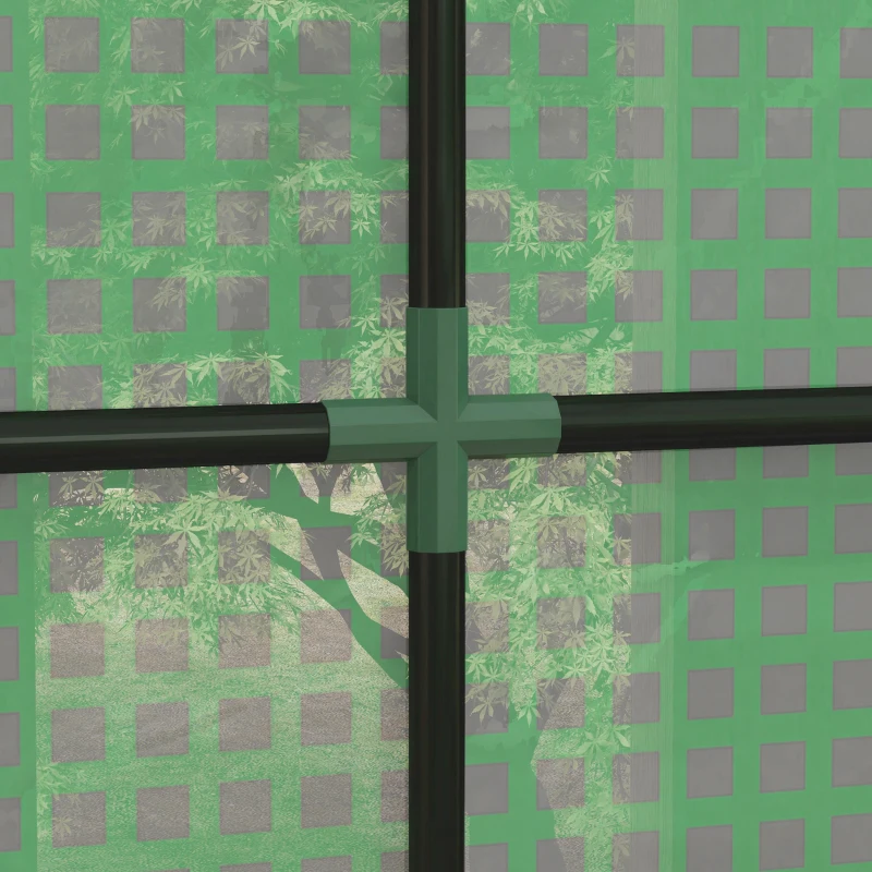 Outsunny Anlehn-Gewächshaus Frühbeet Treibhaus, aufrollbare Türen, wetterbeständig, 200 cm x 80 cm x 200 cm, Grün(m-9)