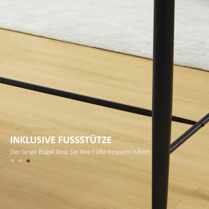 HOMCOM Stehtisch, Bartisch, Industrial Design, Stahlrahmen, Walnussholz-Optik, 118 x 58 x 108 cm