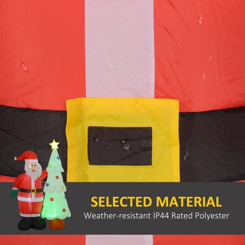 Outsunny 7ft Christmas Inflatable Decoration Santa Claus and Christmas Tree, Blow-Up Outdoor Garden Display for Lawn Garden Party