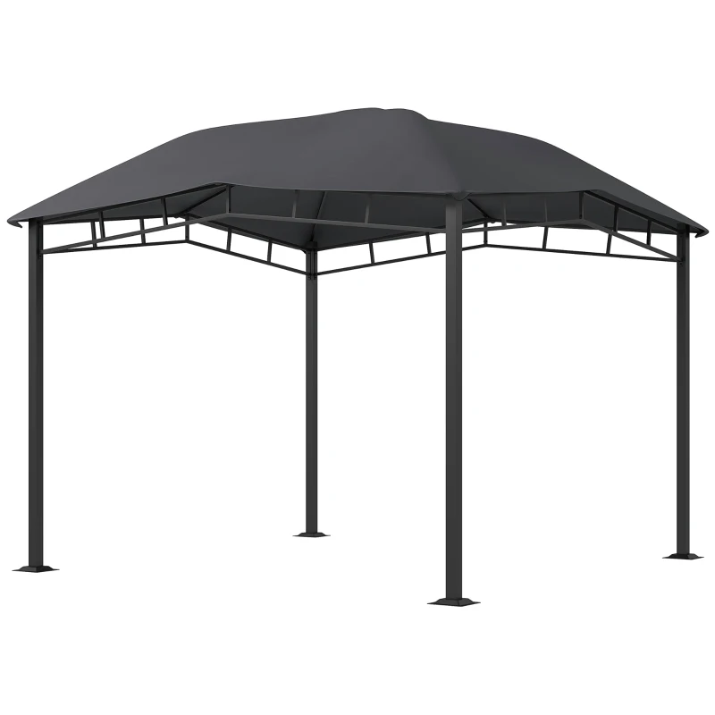 Outsunny 3x3(m) Outdoor Gazebo Garden Gazebo Pavilion Sunshade Canopy Tent with Steel Frame, Grey