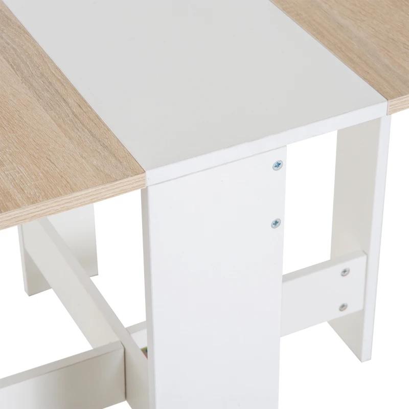 HOMCOM Mesa Plegable de Comedor Mesa Auxiliar de Cocina con Alas Abatibles Ahorra Espacio Diseño Moderno 103x76x73,5cm Madera