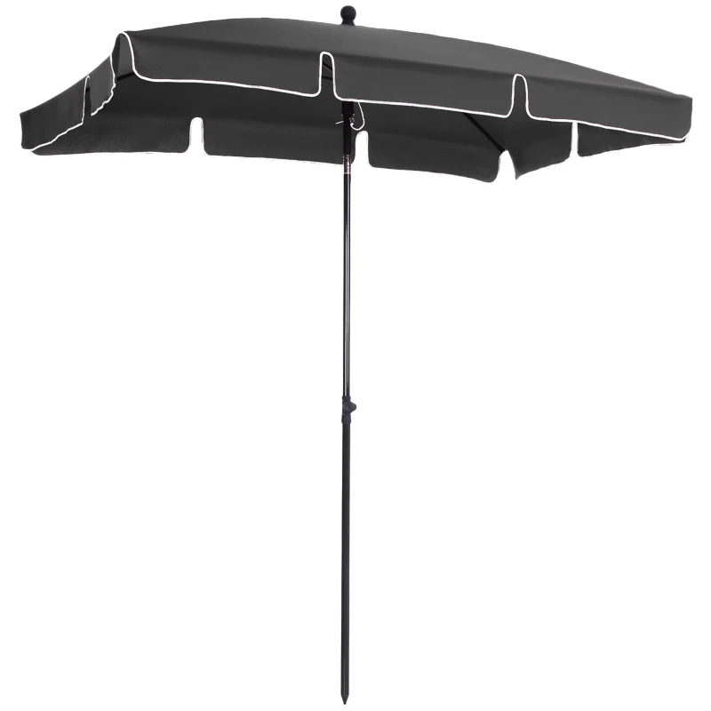 Outsunny Parasol de jardin Parasol droit rectangulaire inclinable alu métal polyester haute densité 2 x 1,3 m gris