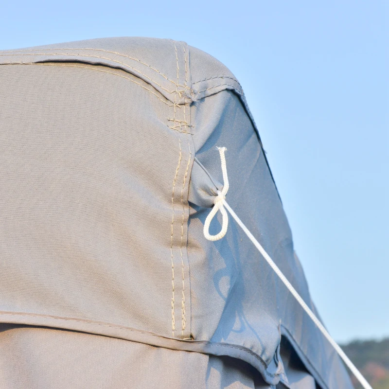 Outsunny Gazebo da Giardino 3x3 m con Zanzariera, Struttura in Metallo e Copertura in Poliestere, Grigio