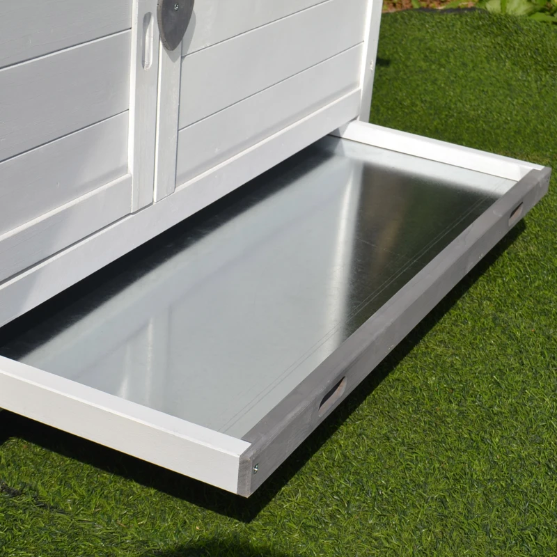 PawHut Gabbia per Galline con Corsa Tetto Impermeabile da Giardino, Pollaio per Galline Ovaiole da Esterno in Legno 166 x 124 x 112 cm