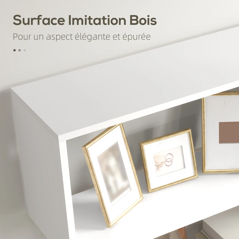 HOMCOM Bibliothèque étagère Zig zag Design Contemporain 80L x 23l x 192H cm 6 Niveaux Blanc