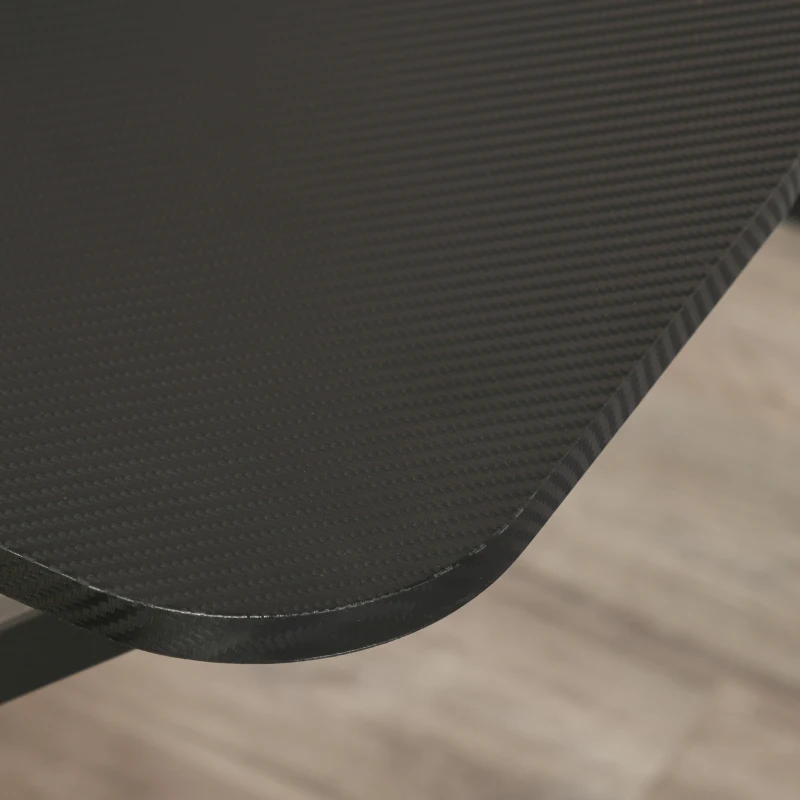 HOMCOM Scrivania per Camera e Ufficio Compatta e Salvaspazio, Scrivania Moderna in Metallo e MDF 100x60x75.5cm Nero