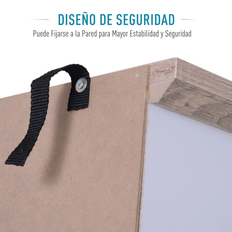 HOMCOM Armario Mueble Almacenaje Organizador Madera para Dormitorio Salón 2 Puertas 4 Estantes Multiusos 80x48x172cm Blanco