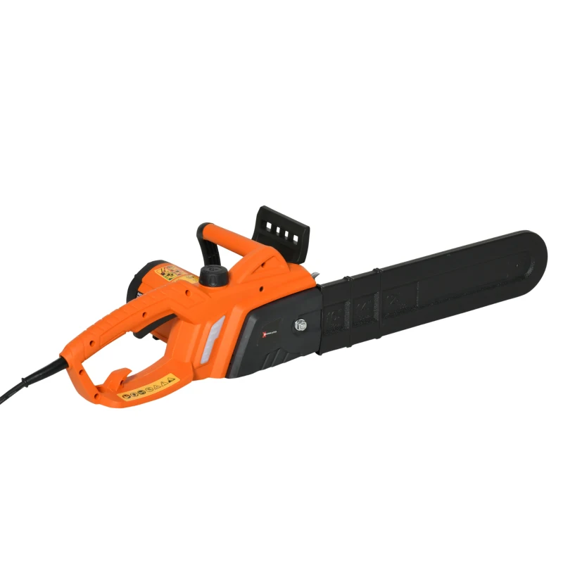 DURHAND 2000W Powerful Electric Chainsaw, 16" Aluminium Blade Portable Corded Chain Saw, 7250rpm Chain Saw for Garden Tree Pruning, 13m/s Chain Speed Auto Chain Lubrication to Cut Wood, Orange