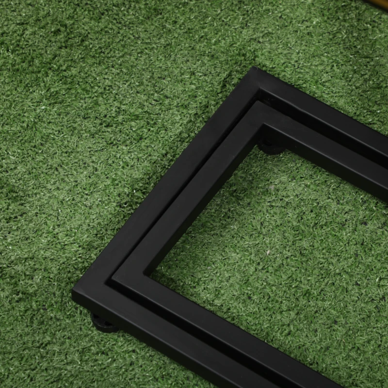 Outsunny Set 2 Tavolini da Giardino a C in Metallo e Legno di Pino con Design Impilabile, 40x30x60 cm
