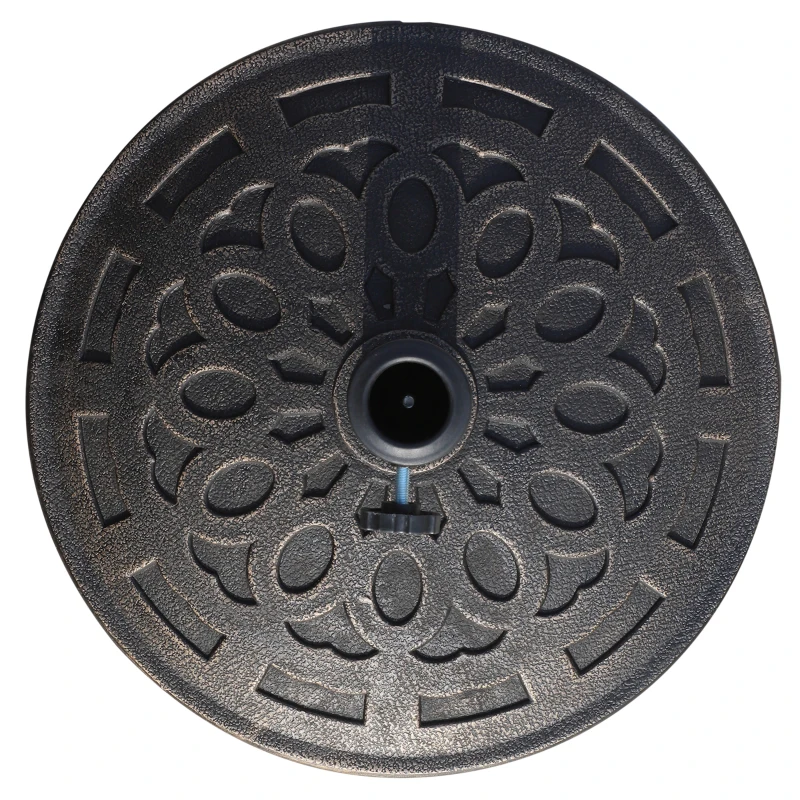 Outsunny Sonnenschirmständer aus Harz 14kg Schirmständer Griffe, Rund Schirmhalter, Schirmgewicht für Sonnenschirm 38mm/48mm Rohrdurchmesser, für Balkon, Terasse, Garten, Bronze