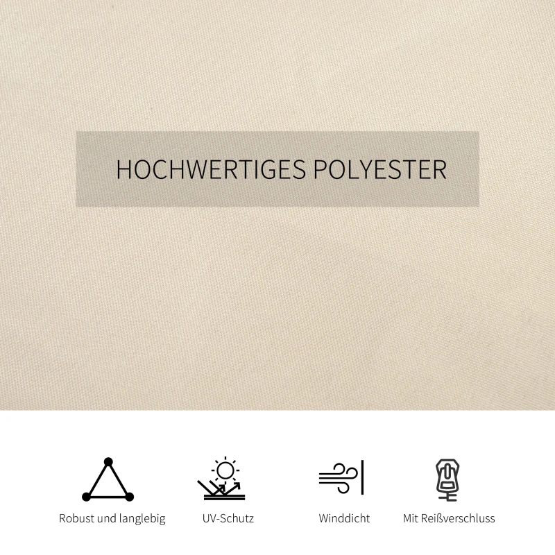 Outsunny Seitenwand 4er Set für 3x4m Pavillon Seitenteile mit Haken 352 x 205 cm Wasserdicht stabil winterfest Seitenteil Seitenwände für Partyzelt Gartenpavillon Beige