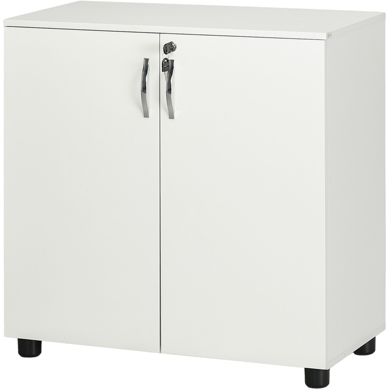 Vinsetto Two-Tier Locking Office Storage Cabinet - White