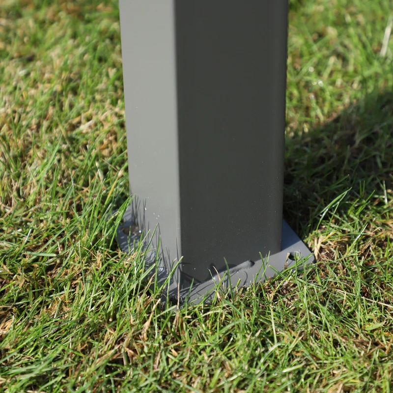 Outsunny Tonnelle barnum contemporain en dôme dim. 3,00L x 3,00l x 2,60H m métal époxy polyester gris