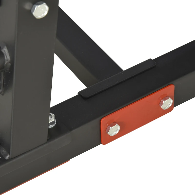 HOMCOM Estación de Musculación Torre de Entrenamiento con Altura Ajustable y Respaldo Regulable en 5 Posiciones Barra de Dominadas Fitness Flexiones Acero 108x178x202-238 cm Negro