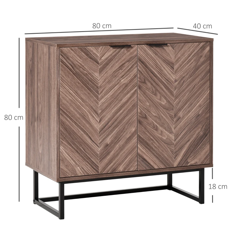 HOMCOM Credenza Moderna, Mobile Multiuso per Soggiorno, Salotto o Cucina, Consolle in Stile Industriale 80x40x80cm