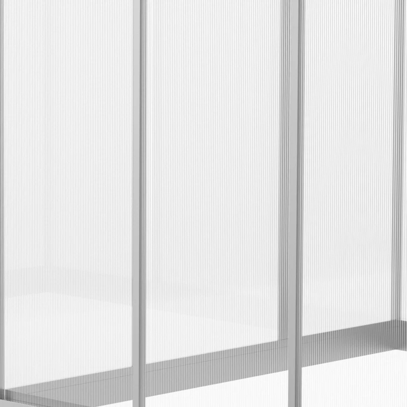 Outsunny Serra per Piante Porta Scorrevole Base Zincata Orto Tetto Regolabile Porta Scorrevole Telaio in Alluminio 242 x 190 x 195 cm