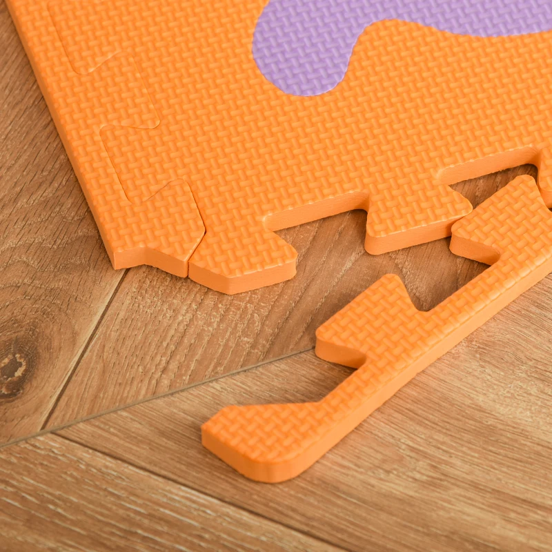 HOMCOM Alfombra Puzzle para Bebés 36 Piezas 31,5x31,5 cm Juego Rompecabezas Infantil Modelo de Animales Suelo de Espuma EVA Área de Cobertura 3,24 m² Multicolor