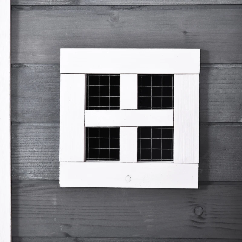 PawHut Chicken Coop with Run Backyard Wooden Hen House Poultry Coops Cages with Nesting Box Ramp Sliding Tray Outdoor Grey for 2-4 Chickens 175.4 x 95.5 x 100cm