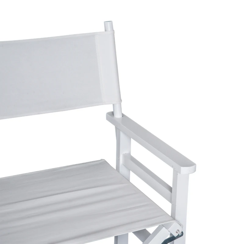 HOMCOM Regiestuhl Gartenstuhl Klappstuhl Stuhl Landhaussessel Sessel Weiß L56 x B46 x H88 cm