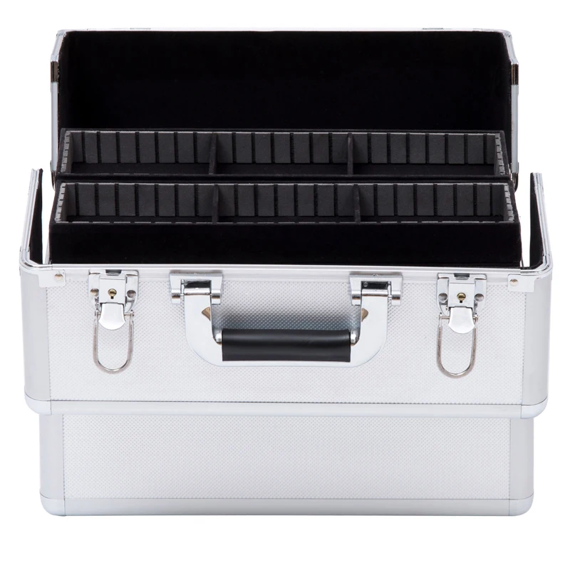 HOMCOM Maletín Maquillaje 36'5x24x29cm 3 Niveles Maleta Neceser Cosmetica Profesional