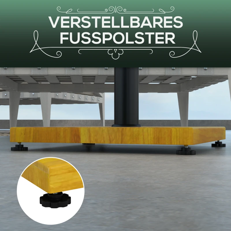 Outsunny Sonnenschirmständer, 25 kg, Holzoptik, Betonfüllung, wetterfest, Metall, Gelb