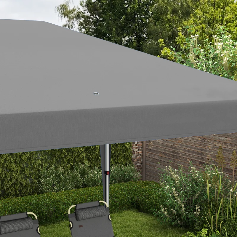 Outsunny Pop Up Gazebo 3 x 6m, Foldable Canopy Tent, Height Adjustable Wedding Awning Canopy w/ Carrying Bag, Grey