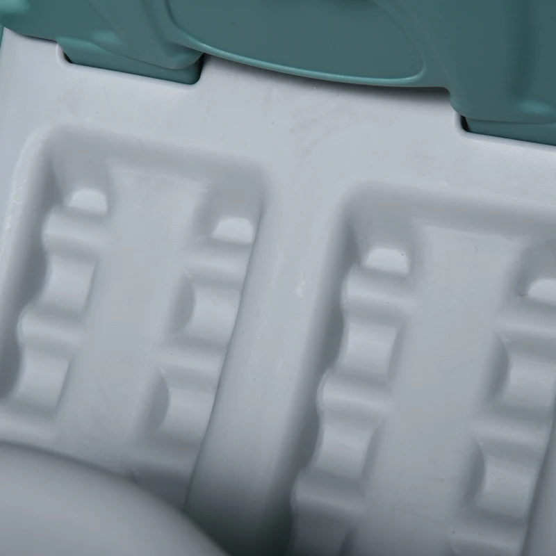 HOMCOM 3 en 1 Caballo Balancín para Niños con Tobogán Aro de Baloncesto Set de Juegos Multifuncional con Superficies Suaves 18-36 Meses con Forma de Rana Delfín 72x34x47 cm Verde