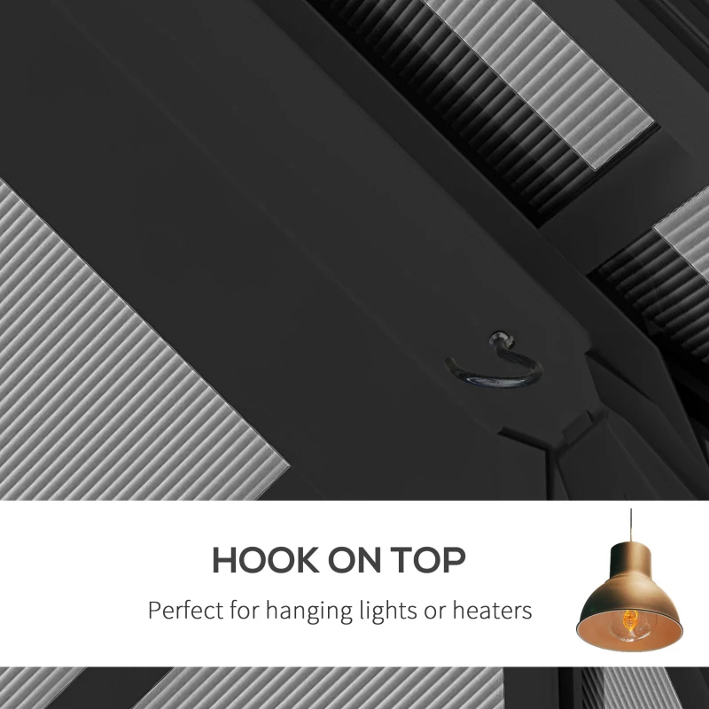 Outsunny 3 x 4m Hardtop Aluminium Gazebo - Black and Grey