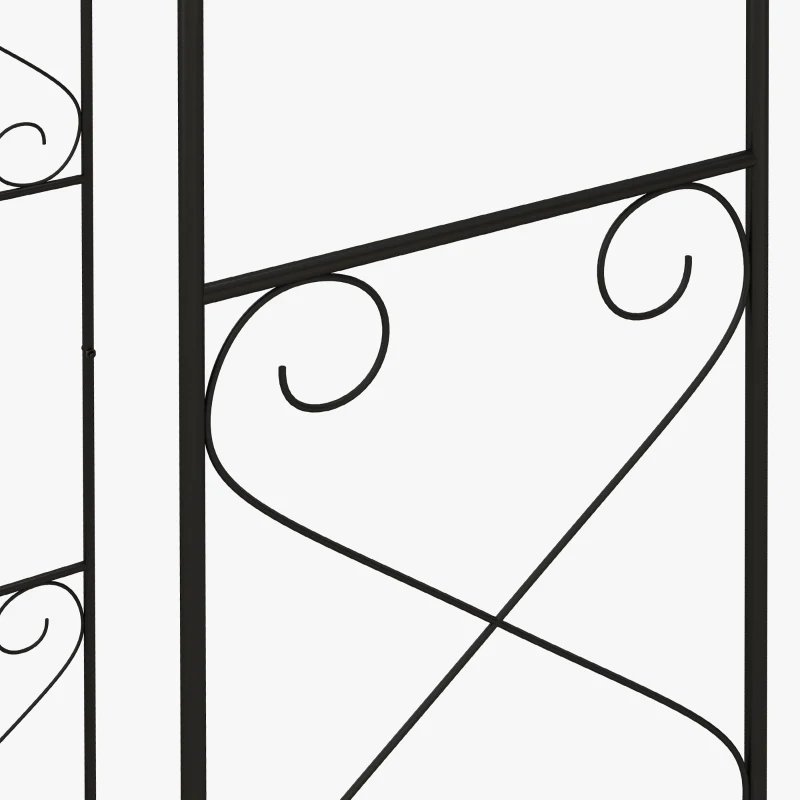 Outsunny Arche de Jardin avec portillon Arche à rosiers Style Fer forgé dim. 114L x 36l x 232H cm métal époxy Noir