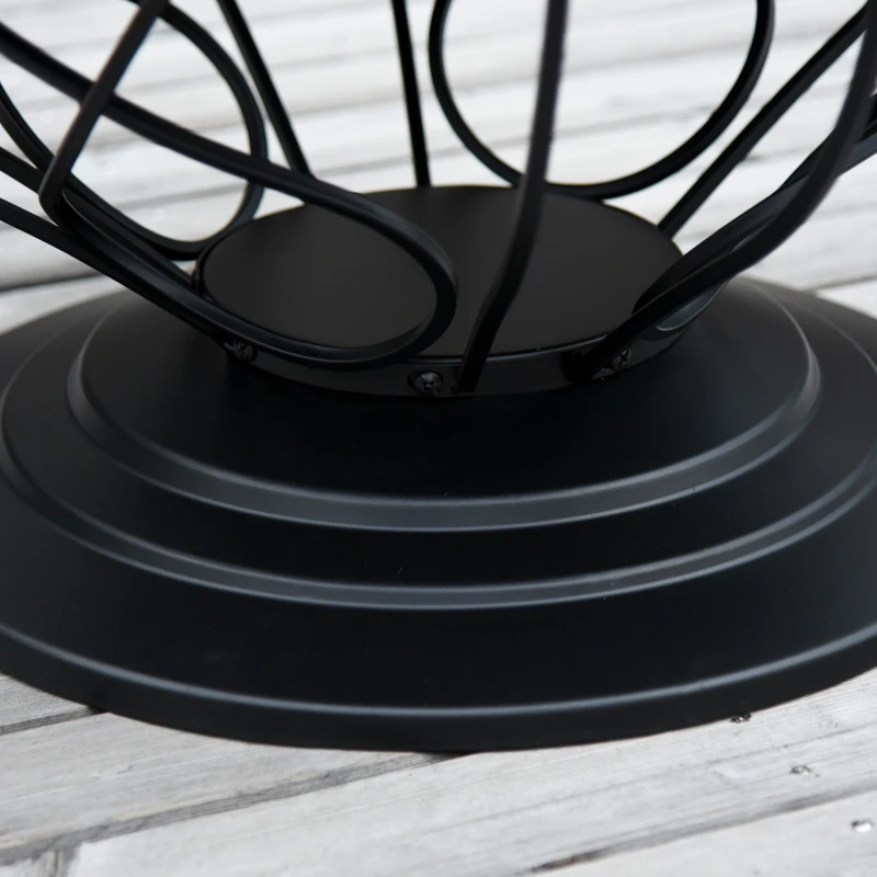 Outsunny Brasero cheminée Foyer extérieur Ø 75 x 55H cm Grille à Charbon + Cuisson Couvercle tisonnier métal Noir