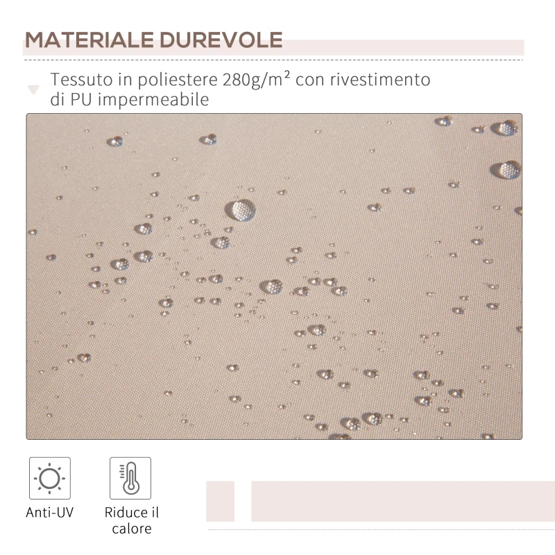 Outsunny Tenda da Sole per Esterno a Bracci Avvolgibile con Apertura a Manovella, 295x200 cm, Beige